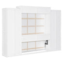Queen Size Murphy Bed Wall Bed with Closet ,Drawers and Table,White