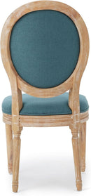 Phinnaeus Fabric Dining Chairs Set Dark Teal Two Piece