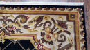 Nepal Rug 6x9, Nepalese Aubusson Area Rug 6 x 9, Hand-Knotted Wool Soft Pile Black & Beige Tibetan Aubusson New Carpet European Savonnerie