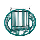 Ferrara Outdoor Patio Teal Faux Wicker Barstool Set, Durable PE Material, Ergonomic Design, Teal Wicker with Black Frame