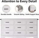 White 59 Inch Premium Modern Multicompartment Dresser