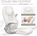 White Ergonomic Office Chair With Lumbar Support Adjustable