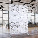 Outdoor & Indoor Metal Privacy Screen 76' H×48' W in White, Freestanding Decorative Panels for Deck, Balcony, Patio, Lawn, and Garden