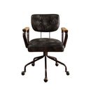 Hallie - Top Grain Leather Office Chair - Vintage Black