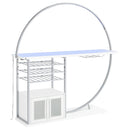 Risley 2-door Circular LED Wine Cabinet White High Gloss