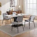 Dining Chairs Set of 2 Modern Retro Linen Chair with Bentwood Back Upholstered Seat Metal Legs Adjustable Foot for Kitchen Dining Room Chairs(Gray Linen)