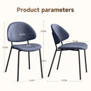 Set of 4 Upholstered PU Leather Dining Chairs Mid-Century Modern Dining Chairs with Curved Backrest for Dining Room Kitchen (Blue)