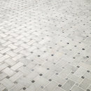 Carrara White Basketweave Pattern 12"x12" Honed Marble Mesh-Mounted Mosaic Tile- MSI Collection