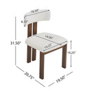 Mid-Century Modern 7-Piece Dining Set with Upholstered Armless Dining Chairs and Natural Wood Table