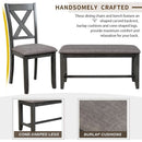 Elegant Grey Rectangular Dining Table Set For Six People
