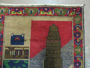 3' X 4' New Vintage Handmade Afghan Balouch Tribal Wool Pictorial Rug