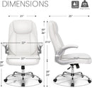 White Ergonomic Office Chair With Lumbar Support Adjustable