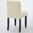 Hengming vertical striped dining chair, thick cushion without armrest, suitable for dining room, living room, study and other occasions,set of 2