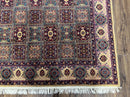 Indo Persian Silk Rug 4x6, Panel Design, Small Flowers, Hand Knotted, Fine Weave, Oriental Carpet 4 x 6, Vintage Area Rug, Beautiful Rug