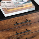 Wooden Three Drawer File Cabinet Under Desk Fits A4 Letter Size Rustic Brown Black Finish With Rolling Storage