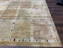 Large Wool Rug 10x13, Panel Design, Modern Contemporary Carpet