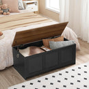 39.3Inch Walnut Storage Bench Featuring Extra Lift