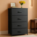 Black Compact Dresser Featuring SteelFrame And WoodenTop