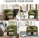 Velvet Green Barrel Armchairs Set Of 2 For Living Room Decor