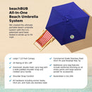 Deep Ocean Blue All In One Beach Umbrella System Ultra Base