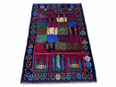 3 X 5 Vintage Handmade Tribal Wool Rug Balouchi Rug Afghan Rug Red Beige Nice