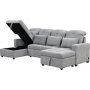 110.2' Oversized U-shaped Sofa Versatile Sectional Sofa Pull-out Sofa Bed with Double Storage Chaise Lounges and Two USB Ports for Living Room,Gray
