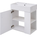 21.6inch Modern Floating Bathroom Vanity with Ceramic Basin - Perfect for Small Bathrooms, Right side storage