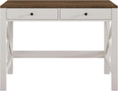 39 Inch Farmhouse Computer Desk With Drawers And X Frame