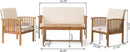 4 Piece Acacia Wood Patio Set for Outdoor Living Area