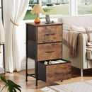 Dresser With 3 Drawers Rustic Brown Wood Grain Finish