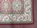 Square Aubusson Rug 9x9, Panel Design, European French English Carpet, Wool