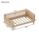 Twin Size Wood Platform Bed for Kids, Wood Low Profile Twin Bed with Rails for Girls and Boys, Natural (Patented Design)