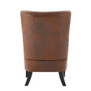 Mirod Hi-back Vintage Distressed Lounge Chair with Ottoman,Classic Tufted Design & Nailhead Trim for Living Room, Study, Bedroom