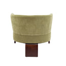 Modern Accent Chair with Round Back & Wooden Legs - Mid-Century Inspired Lounge Chair for Living Room, Bedroom, or Office - Soft Fabric Upholstery
