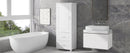 Tall Bathroom Storage Cabinet, Freestanding Storage Cabinet with Two Drawers and Adjustable Shelf, MDF Board with Painted Finish, White (Old Sku:WF312728AAK)