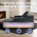 Compact 46-Inch Dark Grey Corduroy Chaise Lounge