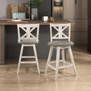 Amsonia Counter Height Swivel Barstool Set 2 White