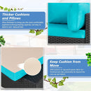 Five Piece Outdoor Patio Sectional Sofa Set Blue