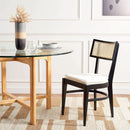 Galway Coastal Dining Chair Black Frame Cane Seat Cushion