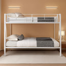 Twin Over Twin Metal Bunk Bed With 2 Ladders White