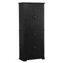 Bathroom Storage Cabinet with Doors and Drawer, Multiple Storage Space, Adjustable Shelf, Black (Old Sku:WF308204AAB)