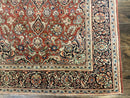 Persian Kashan Rug 4x7, Red, Floral Medallion, Vintage, Wool
