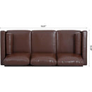 Small Sofa Couch 76.97 in . Brown 3 Seat Comfy Couches for Living Room, Mid Century Modern Couch with iron wood structure, Soft Cushion Sofa for Home/Office/Apartment