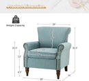 Blue Wingback Accent Chair With Removable Cushions