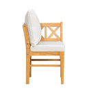 Farmhouse Modern Dining Corner Chairs Set of 2 with Handwoven Rattan Backrests and Solid Wood Legs