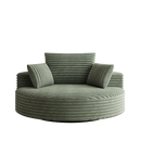 55''L Corduroy Chenille Foam Single Swivel Chair, Fluffy Modern Sleeper, 360 Degree Swivel Chair for Living Room, Bedroom, Lounge and Projection Room