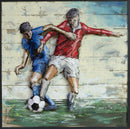 Soccer Players 3D Cutout Art Gallery Metal Wood Hanging Wall Art Painting Sports