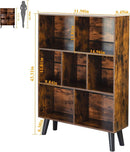 Rustic Brown 3 Tier Cube Bookshelf With Open Sides