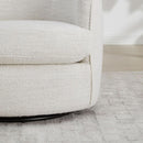 Swivel Barrel Chair Cream Upholstered Fully Assembled