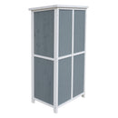 54' Two-Tone Storage Shed - Gray & White Design with Sloped Roof & 5 Customizable Compartments